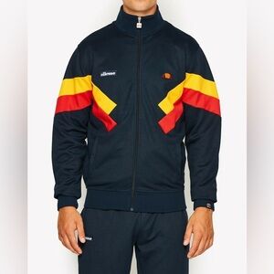 Ellesse Chierroni Full Zip Track Top Jacket Blue Gold Red Mens Size XL